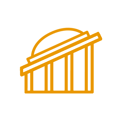 Website Icon zeigt ausrutschende Person orange
